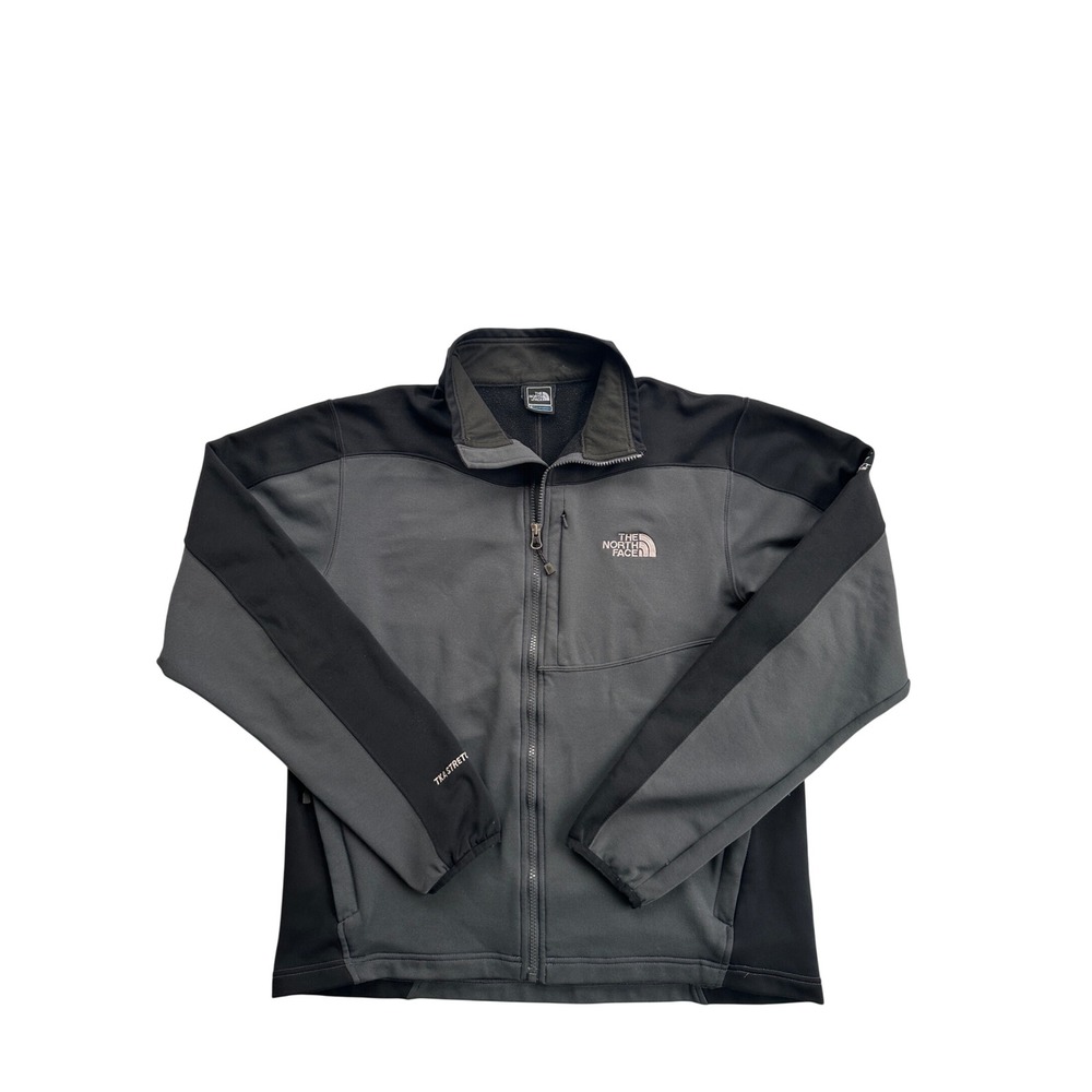 The North Face Flight Series Jacket Mens Large Grey Black Full Zip TKA Stretch